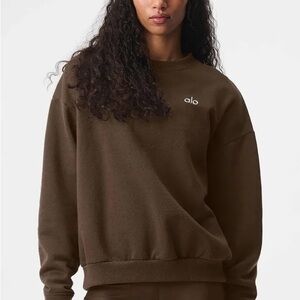 ALO Yoga Chocolate Crew Neck Sweater